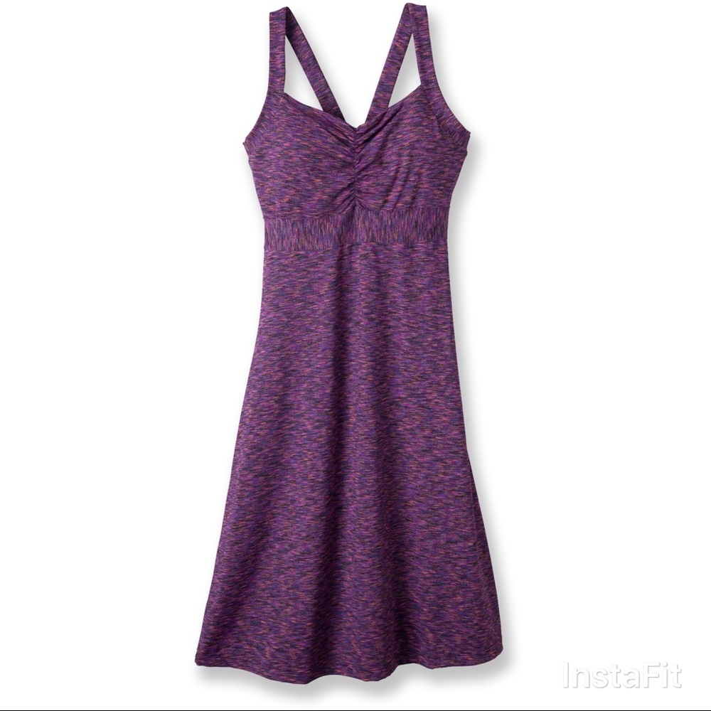 prAna Amaya SpaceDye Dress Dark Eggplant M